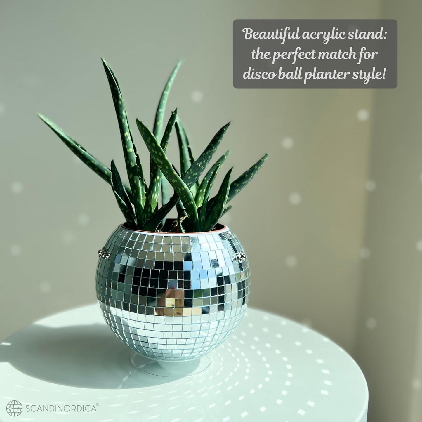 SCANDINORDICA Disco Ball Planter - Aesthetic Hanging Flower Pot