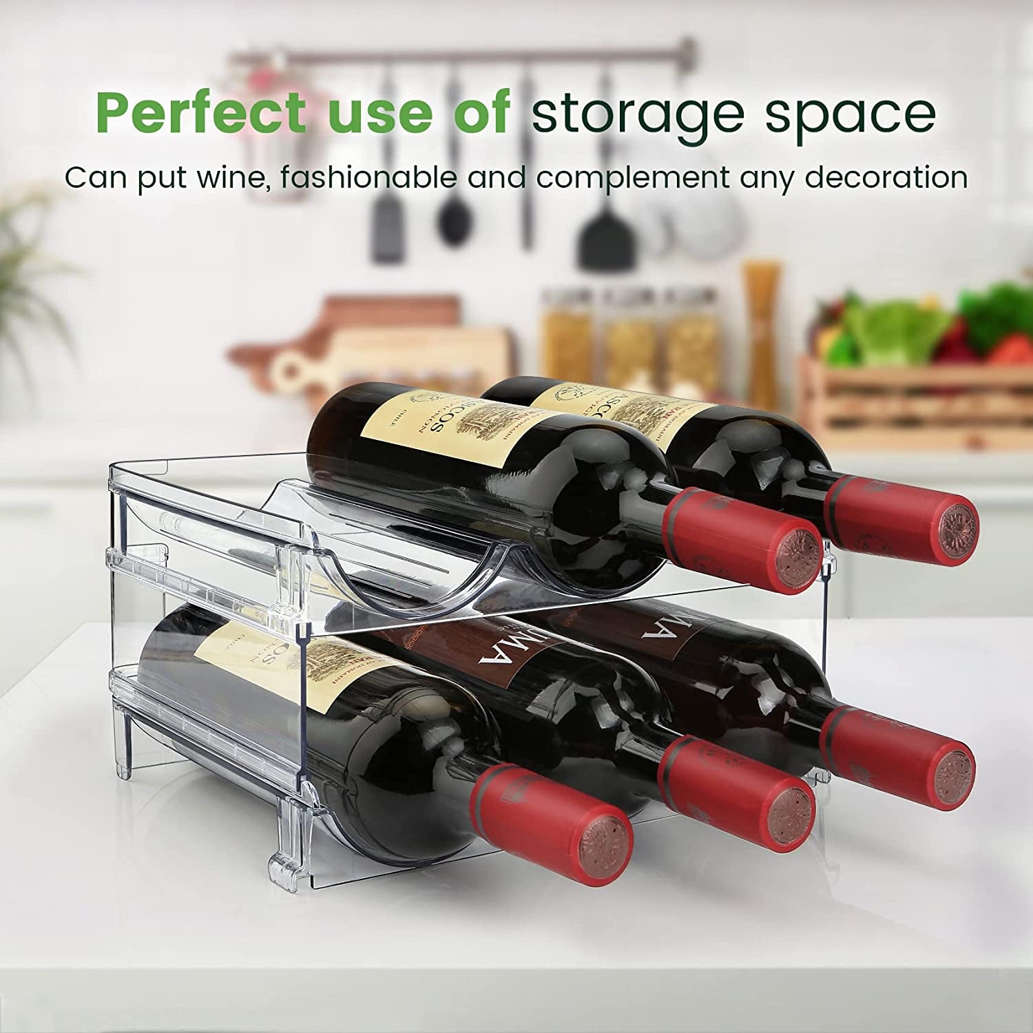 Aesthetic Water Bottle Organizer for Cabinet (2 Packs)