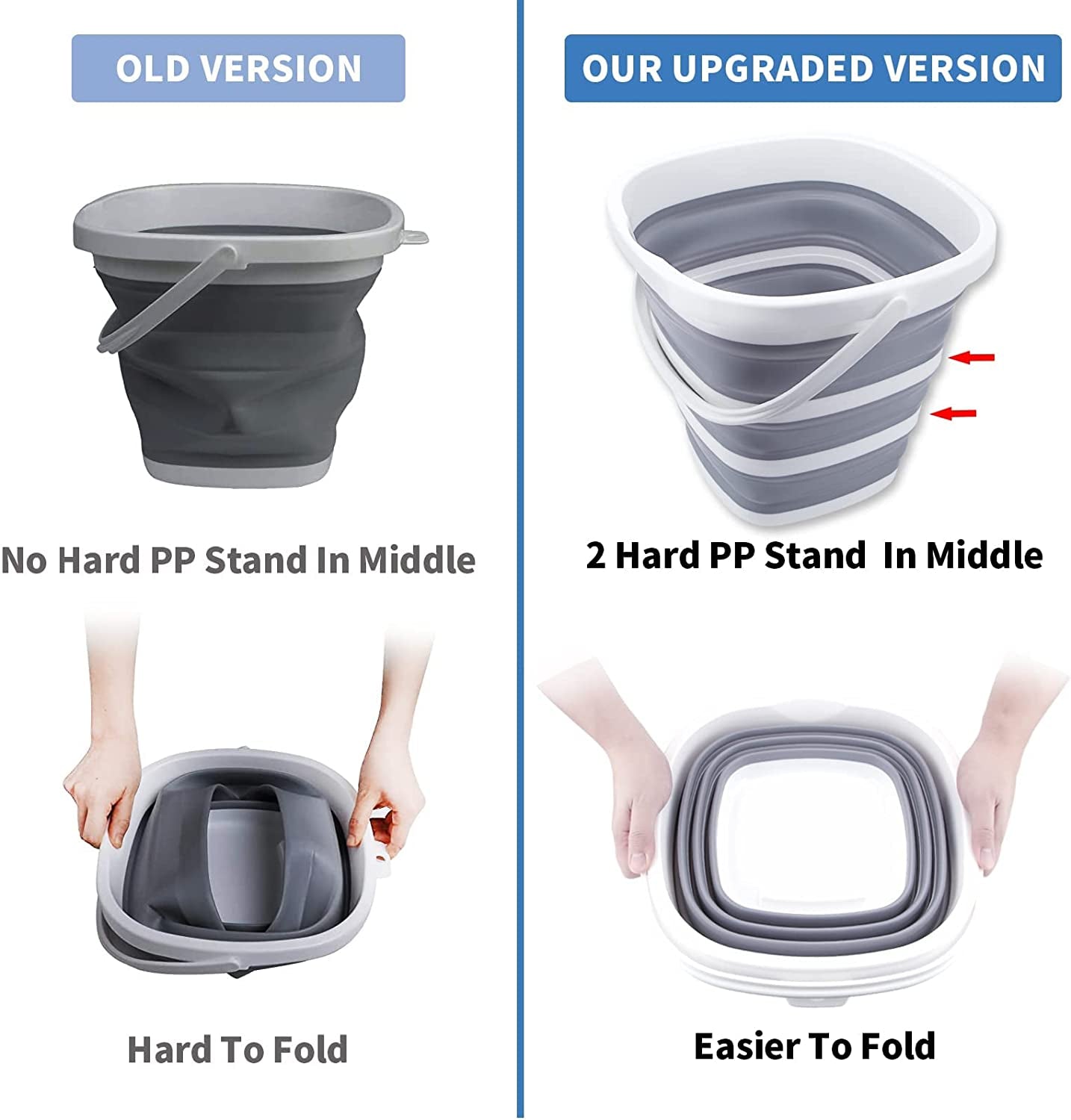 Collapsible Silicon Bucket 10L for Home & Garden