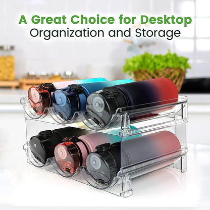 Aesthetic Water Bottle Organizer for Cabinet (2 Packs)