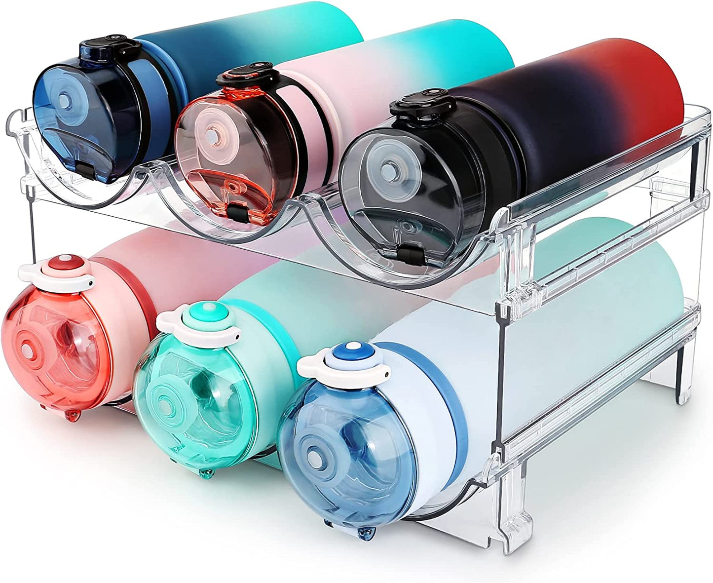 Aesthetic Water Bottle Organizer for Cabinet (2 Packs)