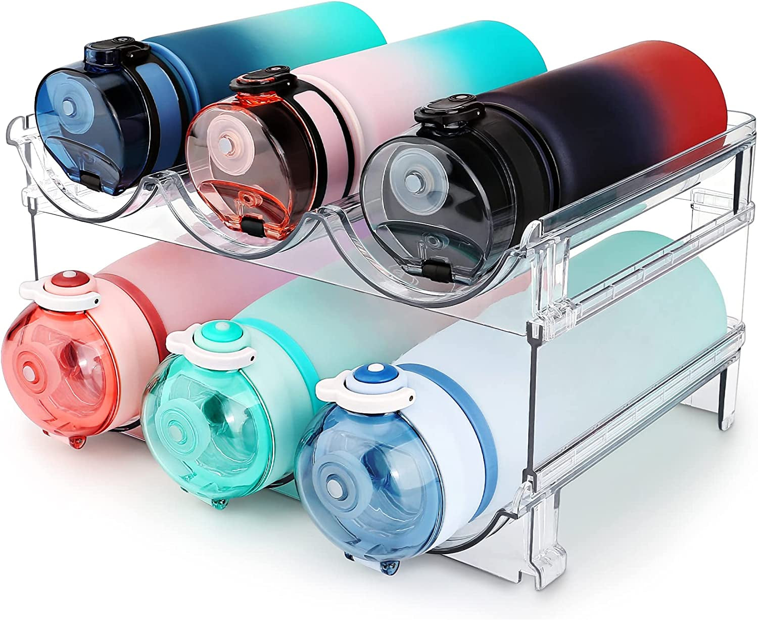 Aesthetic Water Bottle Organizer for Cabinet (2 Packs)
