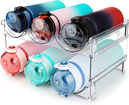 Aesthetic Water Bottle Organizer for Cabinet (2 Packs)