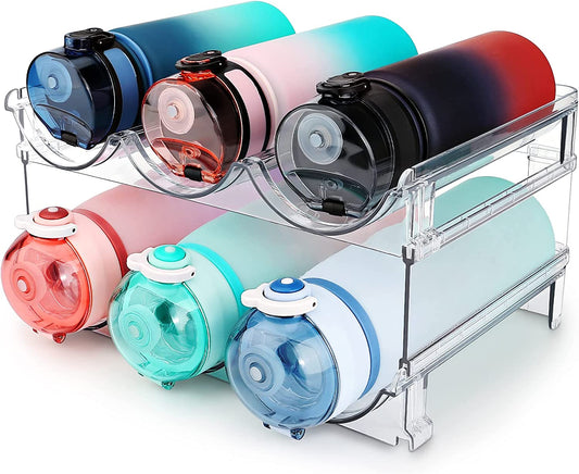 Aesthetic Water Bottle Organizer for Cabinet (2 Packs)