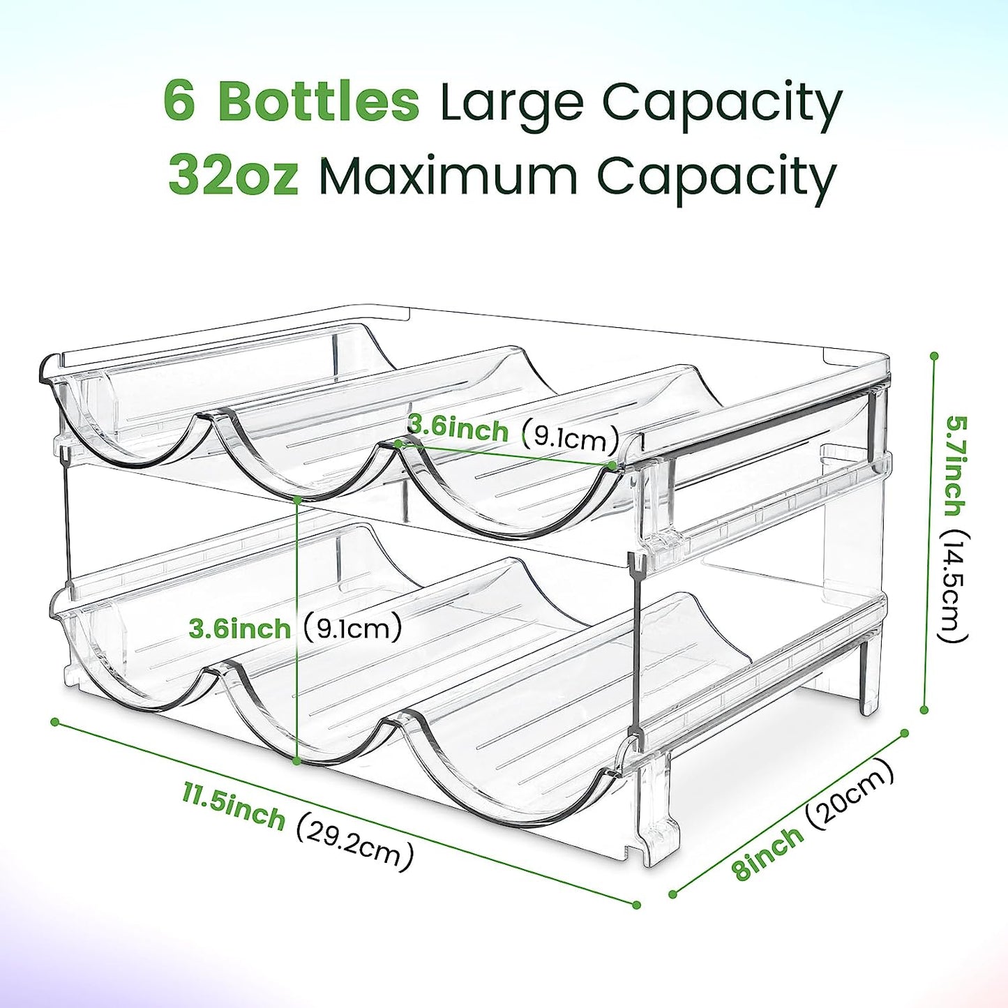 Aesthetic Water Bottle Organizer for Cabinet (2 Packs)