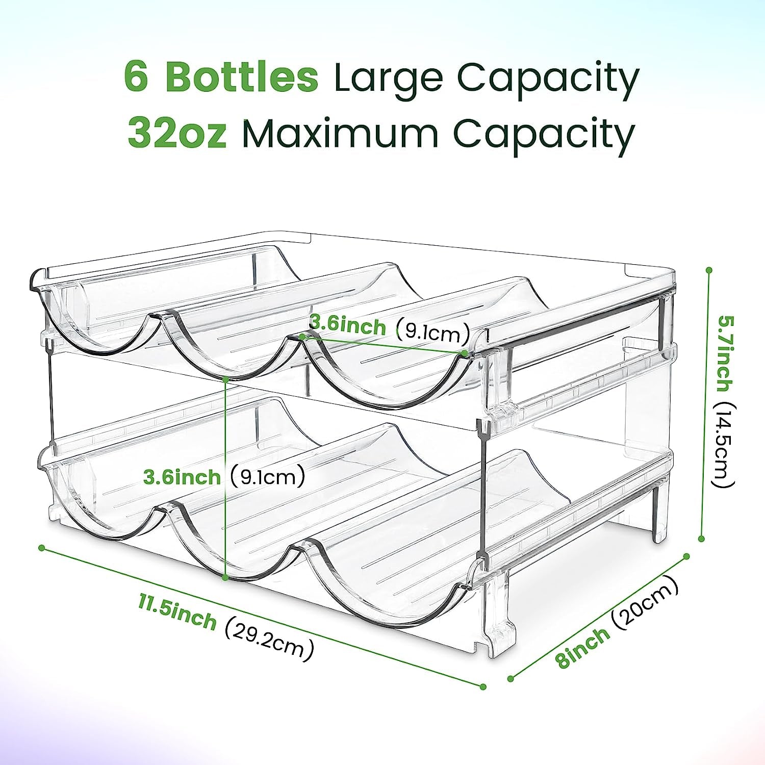 Aesthetic Water Bottle Organizer for Cabinet (2 Packs)