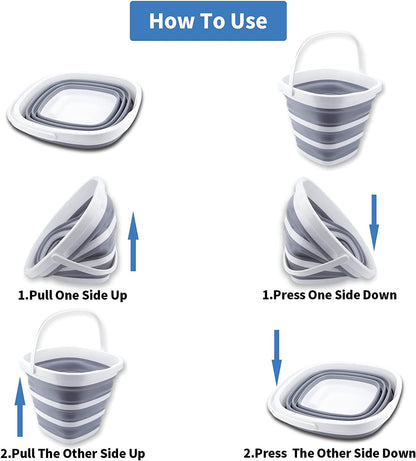 Collapsible Silicon Bucket 10L for Home & Garden