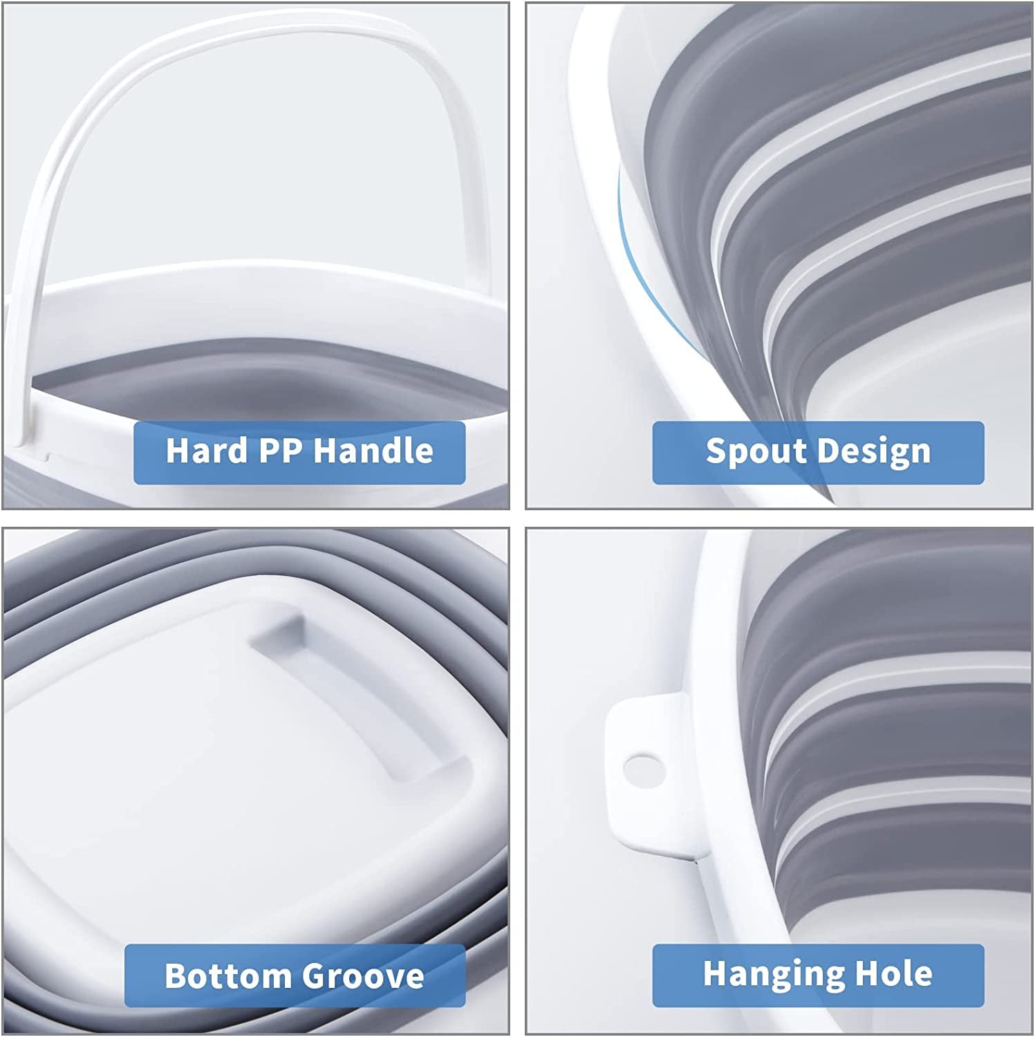 Collapsible Silicon Bucket 10L for Home & Garden