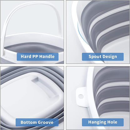 Collapsible Silicon Bucket 10L for Home & Garden