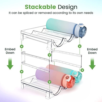 Aesthetic Water Bottle Organizer for Cabinet (2 Packs)