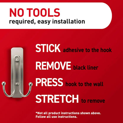 Command Matte Black Double Hooks (Damage-Free)