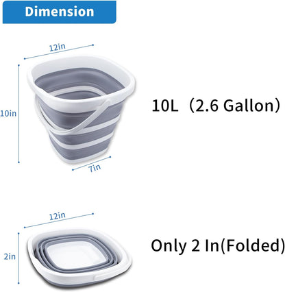 Collapsible Silicon Bucket 10L for Home & Garden